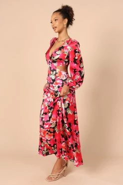 Teena Puff Sleeve Cutout Maxi Dress - Black -Dress Shop petal and pup usa dresses teena puff sleeve cutout midi dress black 32187025522865