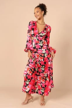 Teena Puff Sleeve Cutout Maxi Dress - Black -Dress Shop petal and pup usa dresses teena puff sleeve cutout midi dress black 32187025555633