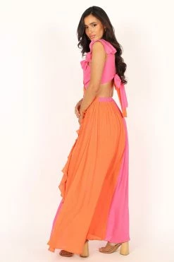 Tinitia Colourblock Maxi Dress - Pink Orange 18 Tinitia Colourblock Maxi Dress - Pink Orange -Dress Shop petal and pup usa dresses tinitia colourblock maxi dress pink orange 33829482561713