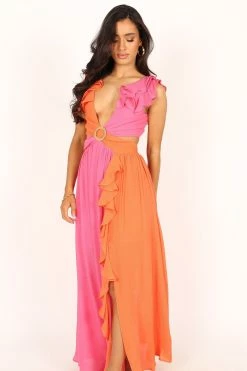 Tinitia Colourblock Maxi Dress - Pink Orange 19 Tinitia Colourblock Maxi Dress - Pink Orange -Dress Shop petal and pup usa dresses tinitia colourblock maxi dress pink orange 33829482594481