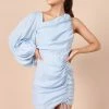 Toira One Shoulder Gathered Mini Dress - Blue
