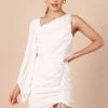 Toira One Shoulder Gathered Mini Dress - White