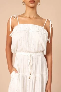 Twist Tie Shoulder Mini Dress - White -Dress Shop petal and pup usa dresses twist tie shoulder mini dress white 32181951234225