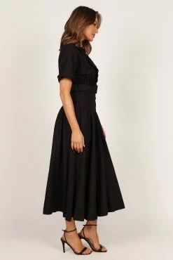 Verse Button Front Midi Dress - Black 11 Verse Button Front Midi Dress - Black -Dress Shop petal and pup usa dresses verse button front midi dress black 33228772573361