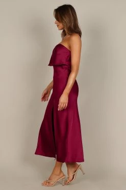 Vienna Strapless Midi Dress - Berry -Dress Shop petal and pup usa dresses vienna strapless midi dress berry 33543062585521