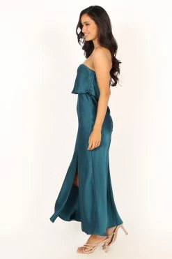 Vienna Strapless Midi Dress - Teal -Dress Shop petal and pup usa dresses vienna strapless midi dress teal 33846833742001