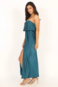 Vienna Strapless Midi Dress - Teal -Dress Shop petal and pup usa dresses vienna strapless midi dress teal 33846833774769