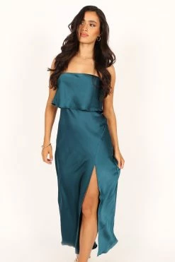 Vienna Strapless Midi Dress - Teal -Dress Shop petal and pup usa dresses vienna strapless midi dress teal 33846833840305