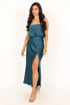 Vienna Strapless Midi Dress - Teal -Dress Shop petal and pup usa dresses vienna strapless midi dress teal 33846833873073