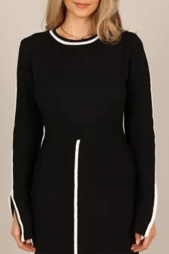 Vinnie Long Sleeve Midi Dress - Black -Dress Shop petal and pup usa dresses vinnie long sleeve midi dress black 33077778907313