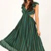 Viola Maxi Dress - Green Stripe