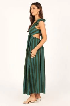Viola Maxi Dress - Green Stripe -Dress Shop petal and pup usa dresses viola maxi dress green stripe 33690335805617