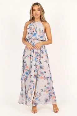 Vita High Neck Maxi Dress - Ivory Floral -Dress Shop petal and pup usa dresses vita high neck maxi dress ivory floral 33469370204337