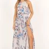Vita High Neck Maxi Dress - Ivory Floral