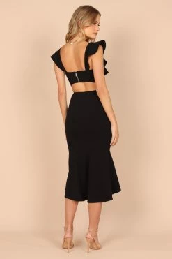 Yvonne Hi Lo Midi Dress - Black -Dress Shop petal and pup usa dresses yvonne hi lo midi dress black 32409703973041