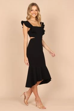 Yvonne Hi Lo Midi Dress - Black -Dress Shop petal and pup usa dresses yvonne hi lo midi dress black 32409704005809