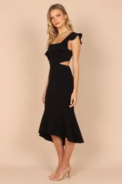 Yvonne Hi Lo Midi Dress - Black -Dress Shop petal and pup usa dresses yvonne hi lo midi dress black 32409704038577