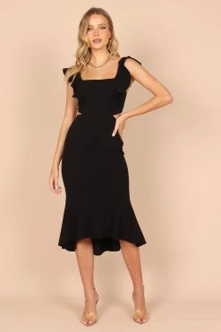 Yvonne Hi Lo Midi Dress - Black -Dress Shop petal and pup usa dresses yvonne hi lo midi dress black 32409704071345
