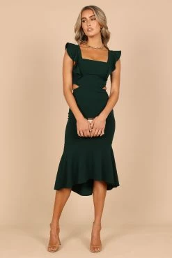 Yvonne Hi Lo Midi Dress - Emerald -Dress Shop petal and pup usa dresses yvonne hi lo midi dress emerald 32432939335857