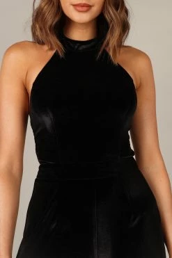 Aria Velvet Jumpsuit - Black -Dress Shop petal and pup usa jumpsuits aria velvet jumpsuit black 32751517401265