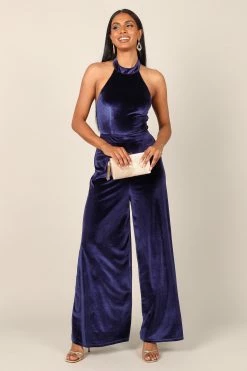 Aria Velvet Jumpsuit - Sapphire -Dress Shop petal and pup usa jumpsuits aria velvet jumpsuit sapphire 32699730919601