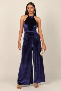 Aria Velvet Jumpsuit - Sapphire -Dress Shop petal and pup usa jumpsuits aria velvet jumpsuit sapphire 32699731214513