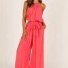 Dionne Halter Jumpsuit - Flamingo