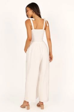 Miles Wide Leg Jumpsuit - White -Dress Shop petal and pup usa jumpsuits miles wide leg jumpsuit white 33453831356593