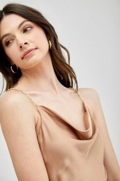 Marta Cowl Neck Jumpsuit - Taupe -Dress Shop petal and pup usa marta cowl neck jumpsuit taupe 33632578011313