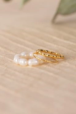 Pearl Ring Set - Gold 6 Pearl Ring Set - Gold -Dress Shop petal and pup usa natural pearl ring set gold gold m 32843578212529