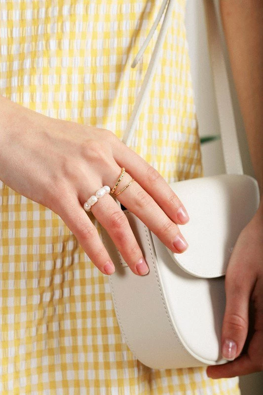 Pearl Ring Set - Gold 2 Pearl Ring Set - Gold - Image 2