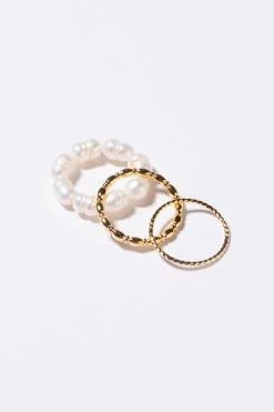 Pearl Ring Set - Gold 7 Pearl Ring Set - Gold -Dress Shop petal and pup usa natural pearl ring set gold gold m 32843578409137