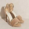 Hadley Faux Fur Heels - Almond