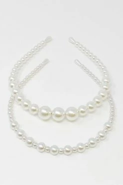 Dress Shop 25 2 Pack Headband Set - Pearl
