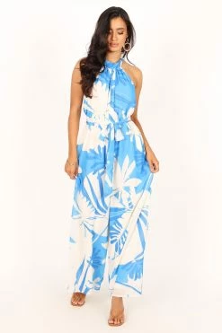 Aminah Jumpsuit - Blue Floral -Dress Shop petal and pup usa rompers aminah jumpsuit blue floral 33836340183217