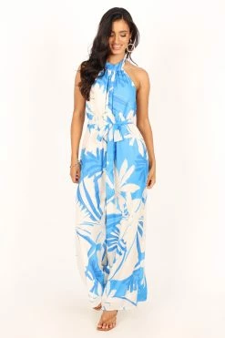 Aminah Jumpsuit - Blue Floral -Dress Shop petal and pup usa rompers aminah jumpsuit blue floral 33836340248753