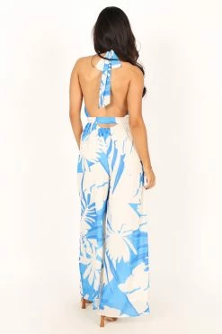 Aminah Jumpsuit - Blue Floral -Dress Shop petal and pup usa rompers aminah jumpsuit blue floral 33836340281521