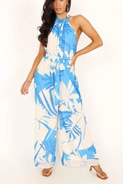 Aminah Jumpsuit - Blue Floral -Dress Shop petal and pup usa rompers aminah jumpsuit blue floral 33836340412593