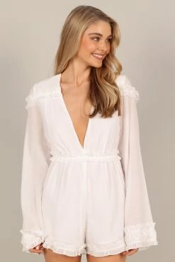 Bettina Romper - White -Dress Shop petal and pup usa rompers bettina romper white 33199437873329