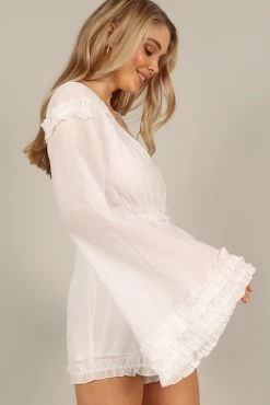 Bettina Romper - White -Dress Shop petal and pup usa rompers bettina romper white 33199438004401