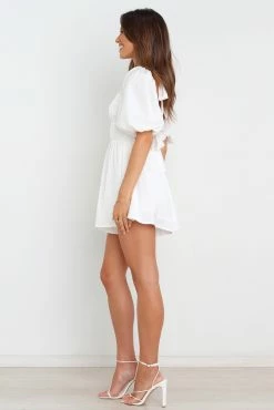 Billie Playsuit - White -Dress Shop petal and pup usa rompers billie romper white 31719575912625