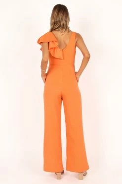 Cassie Ruffle Jumpsuit - Tangerine -Dress Shop petal and pup usa rompers cassie ruffle jumpsuit tangerine 33612343345329