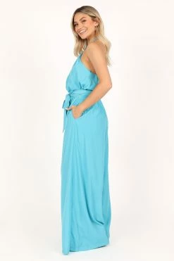 Dionne Halter Jumpsuit - River Blue -Dress Shop petal and pup usa rompers dionne halter jumpsuit river blue 33612348555441