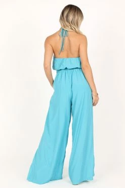 Dionne Halter Jumpsuit - River Blue -Dress Shop petal and pup usa rompers dionne halter jumpsuit river blue 33612348588209