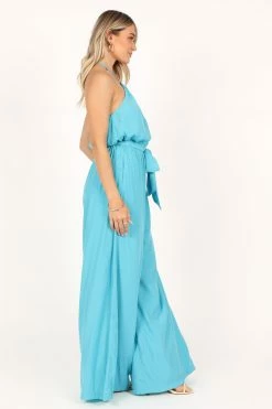 Dionne Halter Jumpsuit - River Blue -Dress Shop petal and pup usa rompers dionne halter jumpsuit river blue 33612348620977