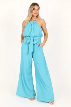 Dionne Halter Jumpsuit - River Blue -Dress Shop petal and pup usa rompers dionne halter jumpsuit river blue 33612348686513