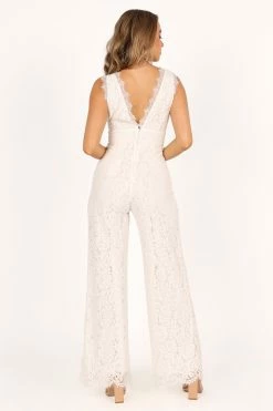 Eloise Lace Jumpsuit - Ivory -Dress Shop petal and pup usa rompers eloise lace jumpsuit ivory 33520562438321