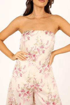 Giselle Strapless Jumpsuit - Off White -Dress Shop petal and pup usa rompers giselle strapless jumpsuit off white 33757583245489