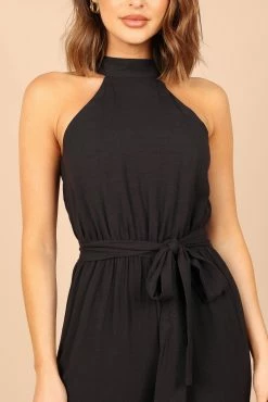 Harper Tie Waist Jumpsuit - Black -Dress Shop petal and pup usa rompers harper tie waist jumpsuit black 32375352459441