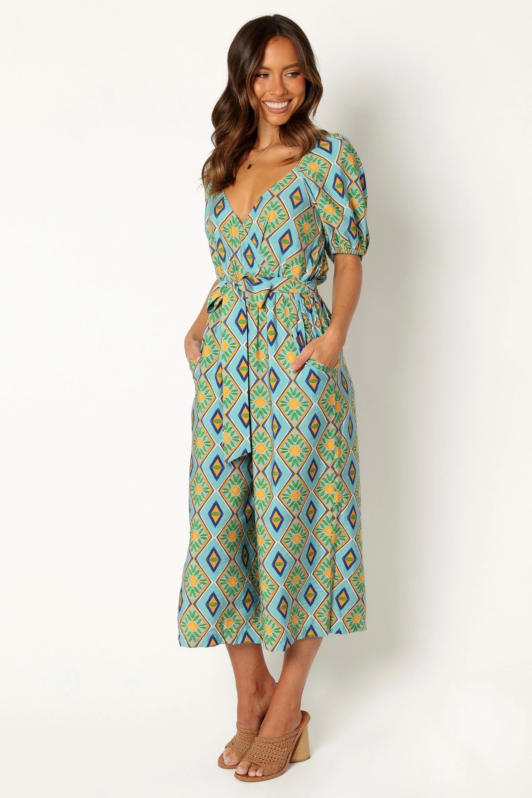Hermione Wide Leg Jumpsuit - Blue 2 Hermione Wide Leg Jumpsuit - Blue - Image 2